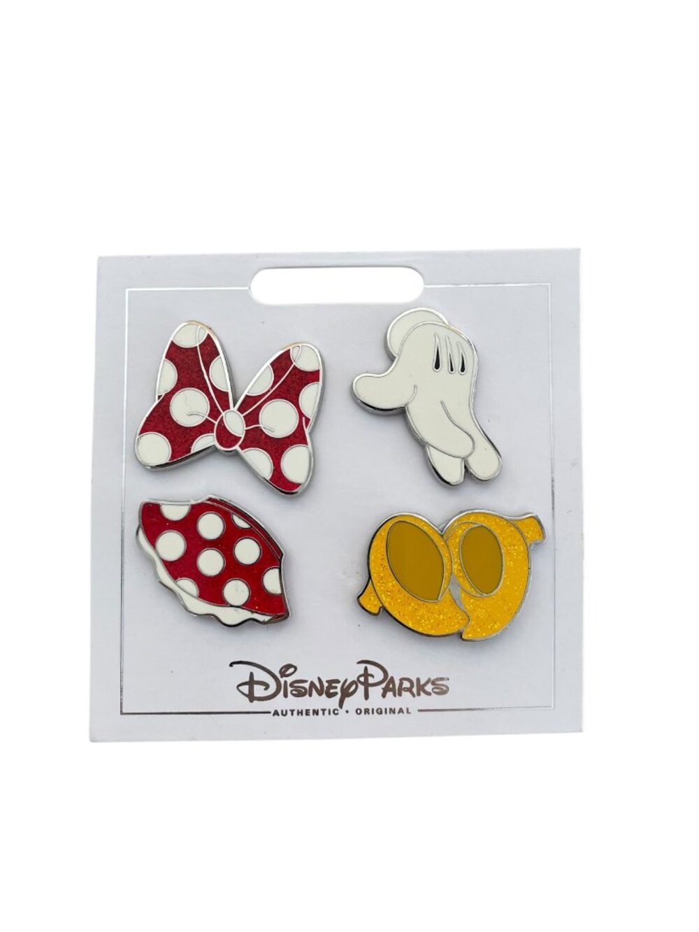 Disney Parks Minnie Mouse Icons Bow Glove Skirt Shoes 4 Pin Set